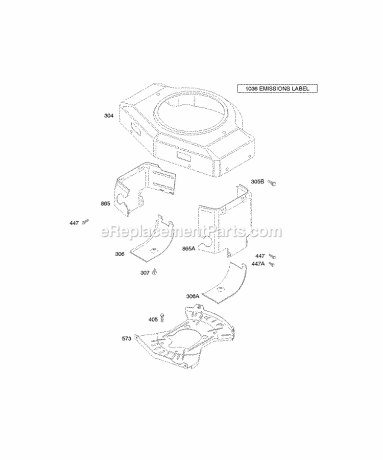 Blower Housing Air Guides Diagram and Parts List for 42E707-2631-E2  Briggs and Stratton Engine